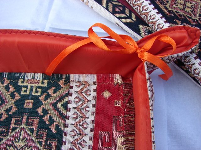 Handmade Fabric Bread Basket Armenian Carpet Ornament