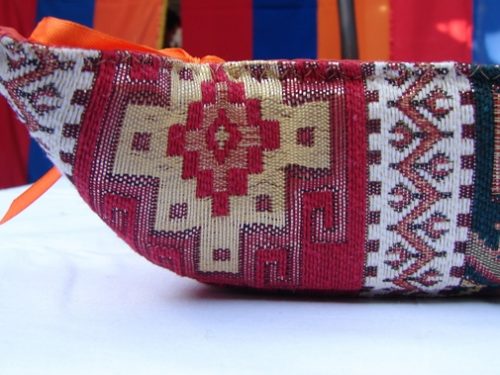 Handmade Fabric Bread Basket Armenian Carpet Ornament