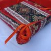 Fabric Bread Basket with Cover Armenian Carpet Ornament, Folding Storage Box