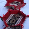 Handmade Fabric Bread Six-Sided Basket, Armenian Carpet Ornament