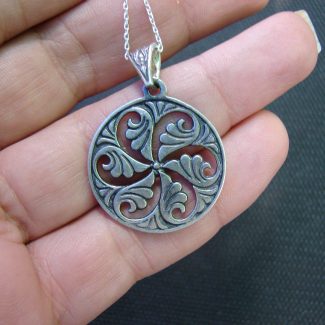 Necklace Wheel of Eternity Sterling Silver 925 Armenian Symbol