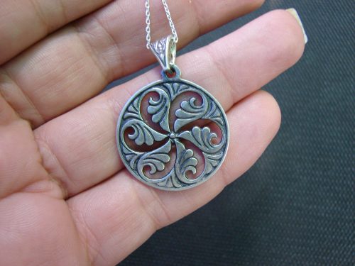 Necklace Wheel of Eternity Sterling Silver 925 Armenian Symbol