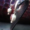 Pomegranate Earrings Sterling Silver 925 with Red Zircon