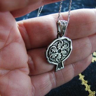 Pendant Wheel of Eternity Sterling Silver 925 Pomegranate Armenian Symbol