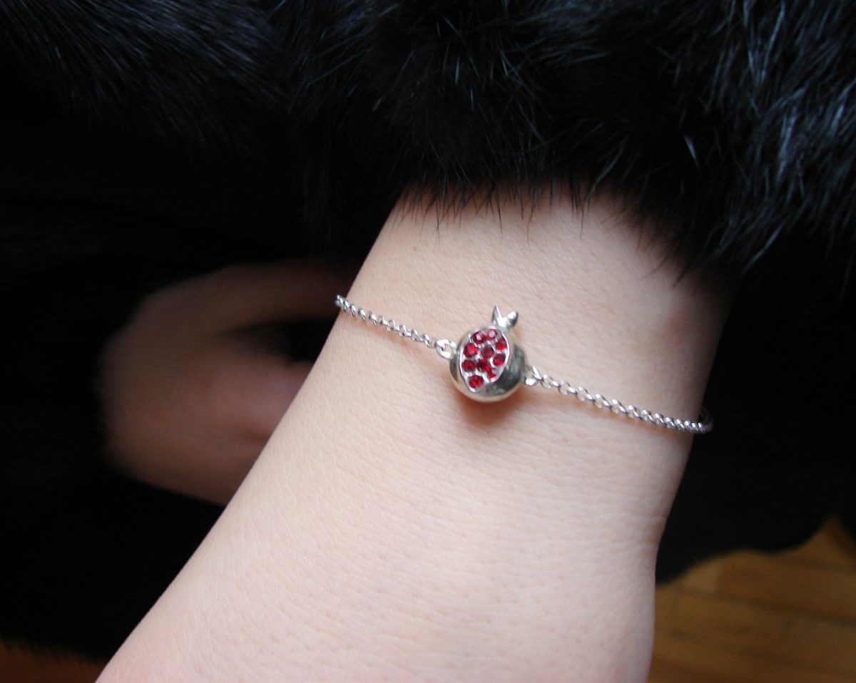 Bracelet Pomegranate Charm Sterling Silver 925