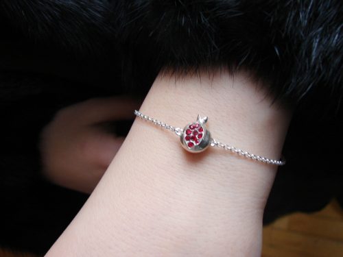 Bracelet Pomegranate Charm Sterling Silver 925
