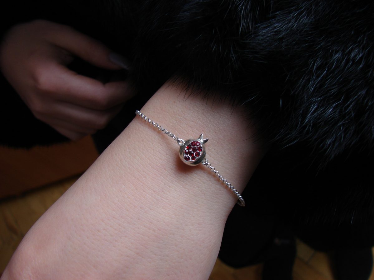 Bracelet Pomegranate Charm Sterling Silver 925