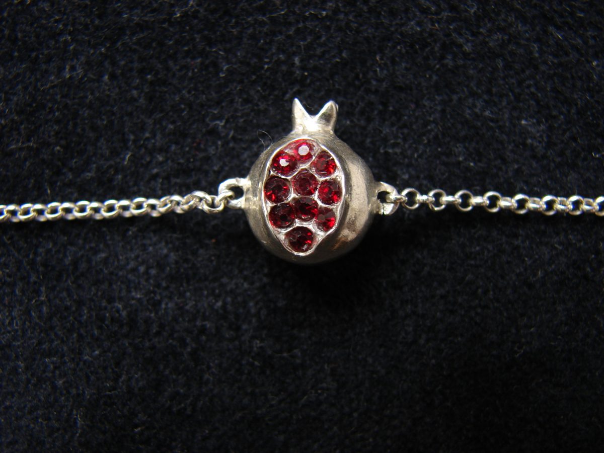 Bracelet Pomegranate Charm Sterling Silver 925