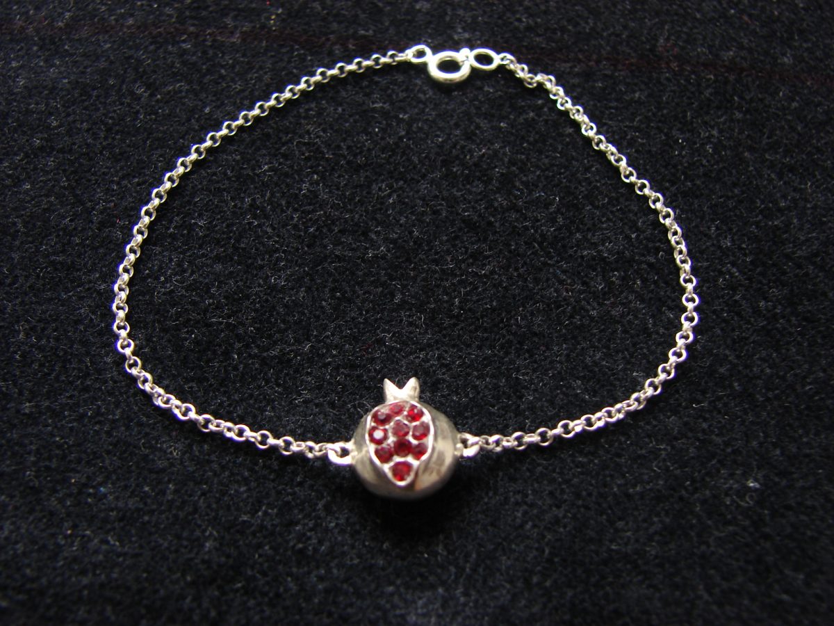 Bracelet Pomegranate Charm Sterling Silver 925