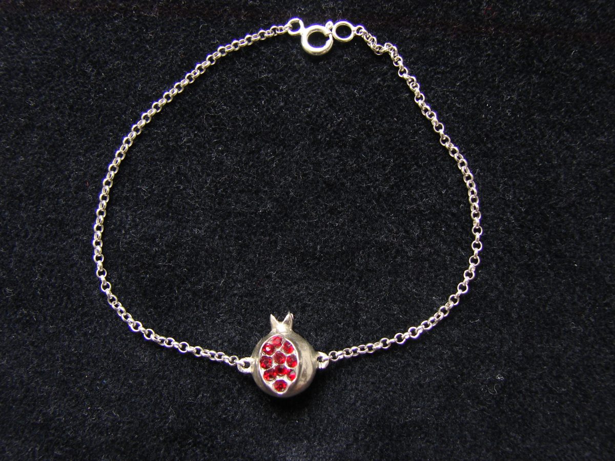 Bracelet Pomegranate Charm Sterling Silver 925