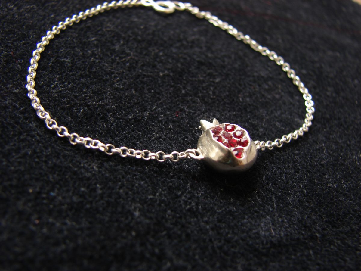 Bracelet Pomegranate Charm Sterling Silver 925