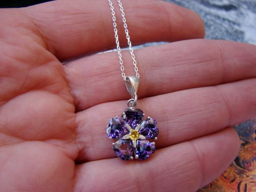 Pendant Forget me Not Flower Sterling Silver 925, Armenian Symbol, Anmoruk