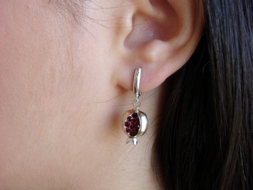 Set of Pomegranate Earrings and Necklace
