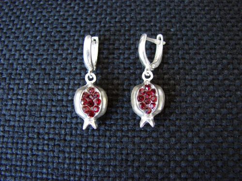 Set of Pomegranate Earrings and Necklace