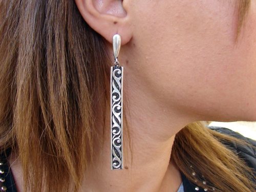 Long Earrings Sterling Silver 925, Ethnic Style, Party Earrings