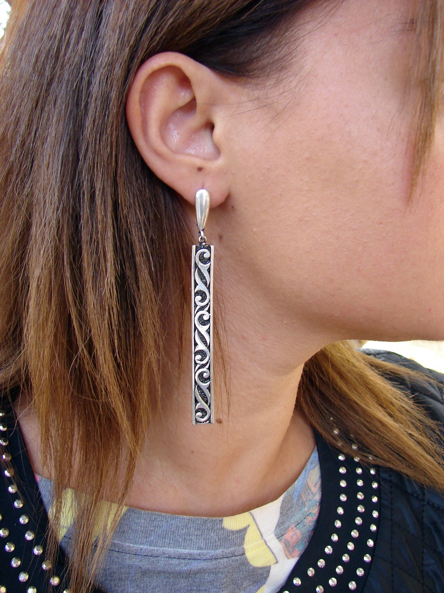 Long Earrings Sterling Silver 925, Ethnic Style, Party Earrings
