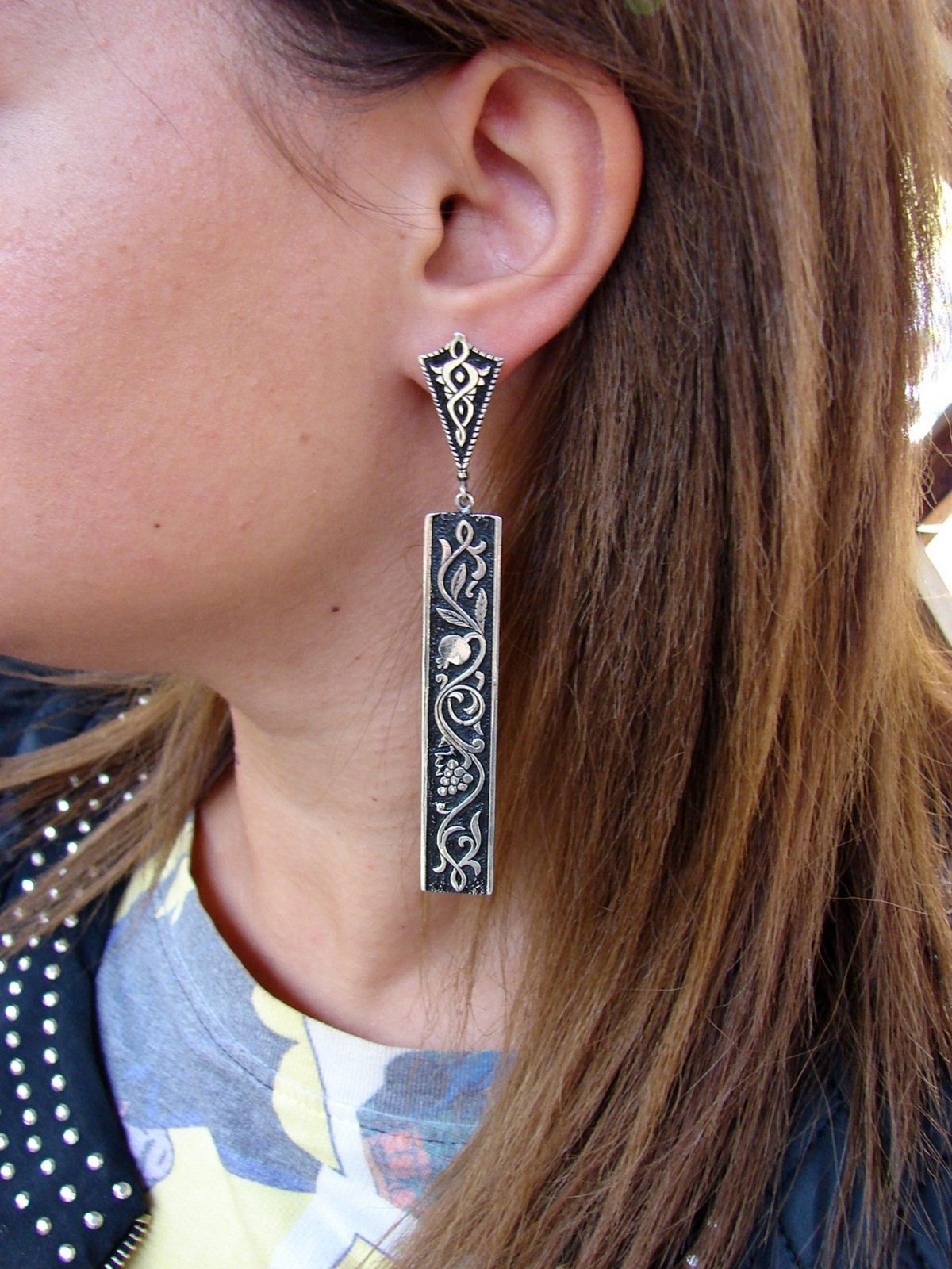 Long Earrings Sterling Silver 925