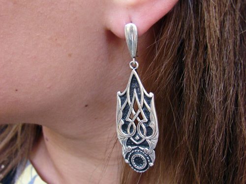 Dangle Long Earrings Sterling Silver 925