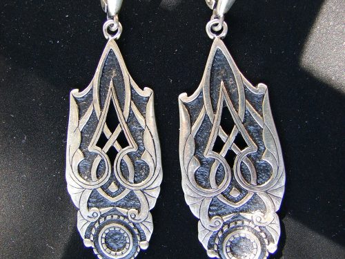 Dangle Long Earrings Sterling Silver 925