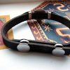 Leather Silver Bracelet for Men and Women, Wheel of Eternity