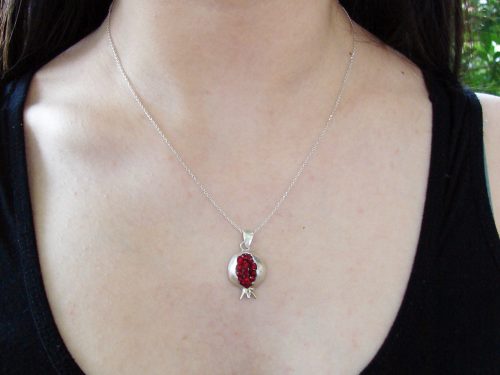Pomegranate Necklace Silver