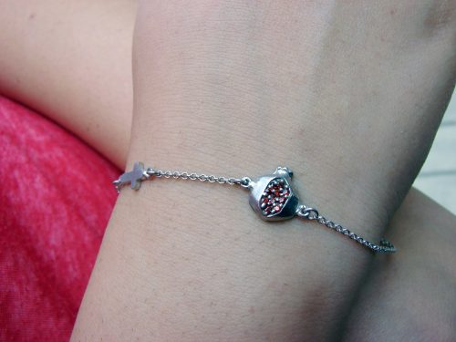 Pomegranate Bracelet 925 Sterling Silver Red Zircon