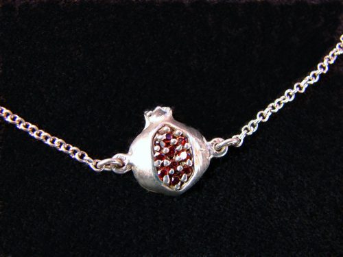 Pomegranate Bracelet 925 Sterling Silver Red Zircon