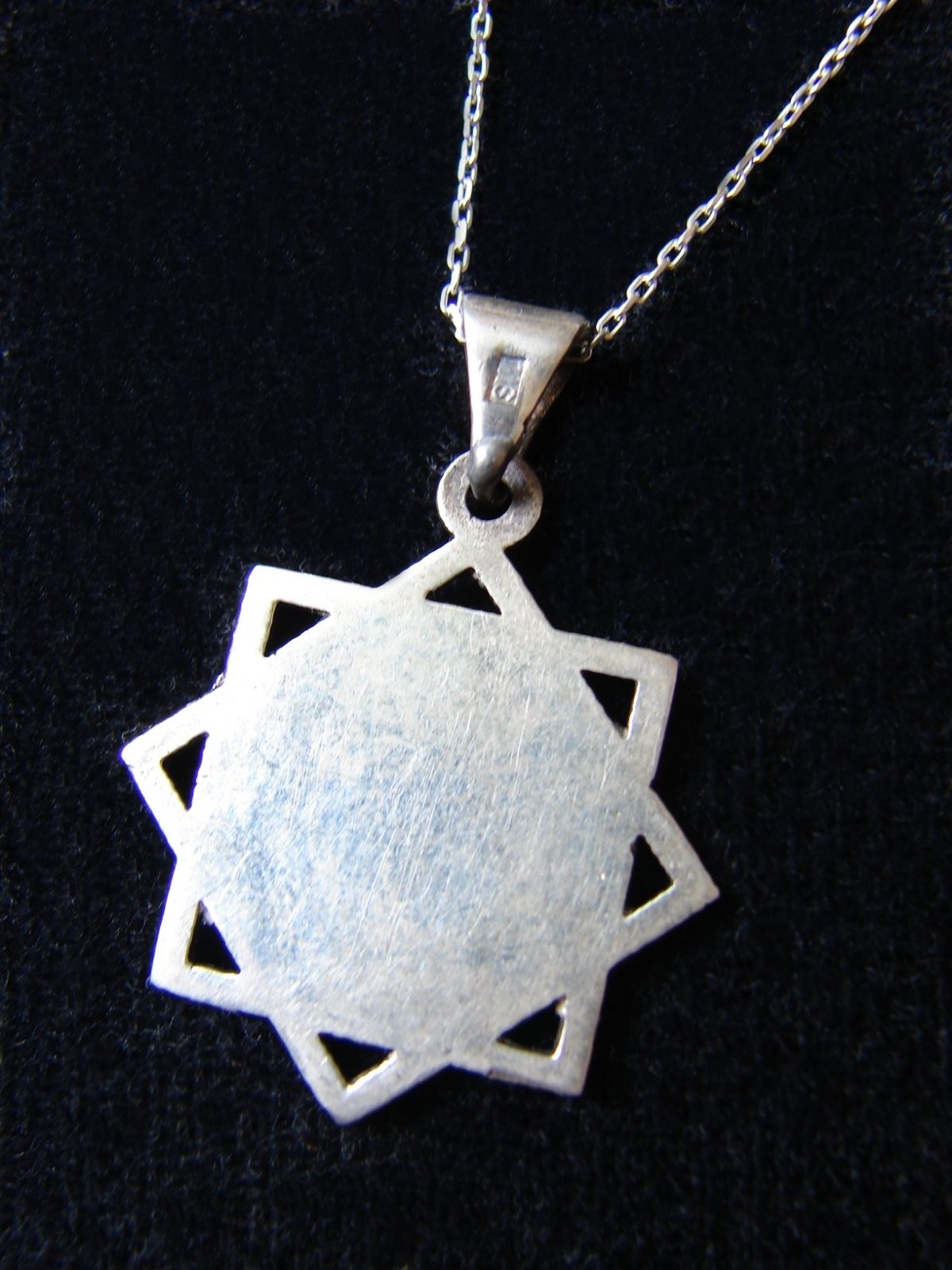 Pendant Eight pointed Star and Wheel of Eternity Sterling Silver 925