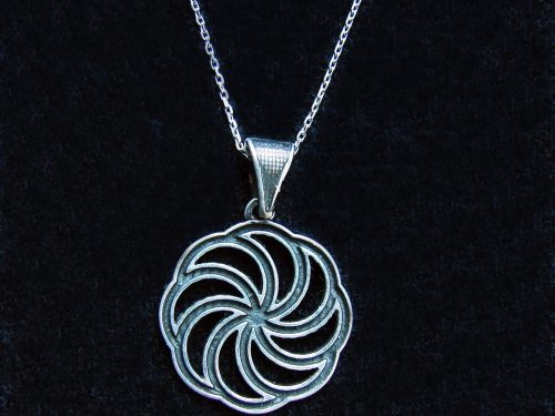 Pendant Wheel of Eternity Sterling Silver 925, Armenian Symbol