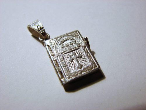 Miniature Prayer Book Silver Necklace