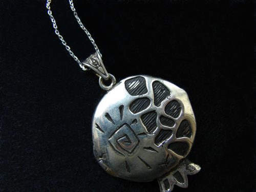 Prayer Book Pendant in form of Pomegranate, Lord's Prayer Our Father in Armenian, 925 Silver