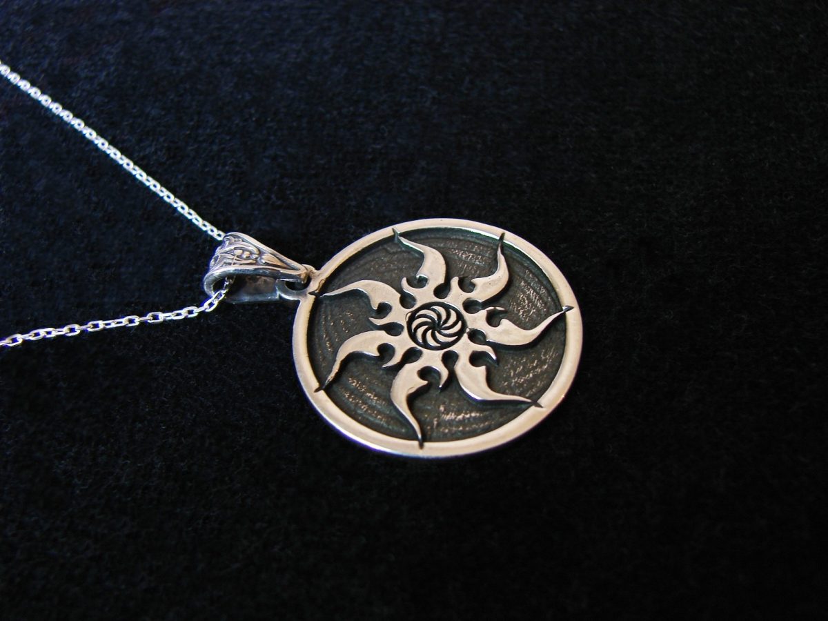 Pendant Sun and Wheel of Eternity 925 Sterling Silver