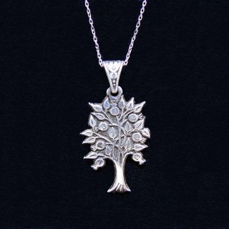Pomegranate Tree Pendant, Tree of Life, Sterling Silver 925
