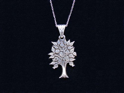 Pomegranate Tree Pendant, Tree of Life, Sterling Silver 925