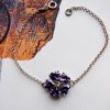 Bracelet Forget me Not Flower Sterling Silver 925, Armenian Symbol, Anmoruk