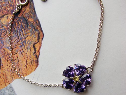 Bracelet Forget me Not Flower Sterling Silver 925, Armenian Symbol, Anmoruk