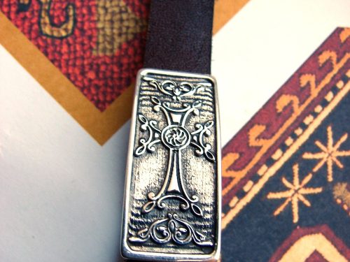 Leather & Silver Bracelet for Men and Women Armenian Cross