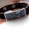 Leather & Silver Bracelet for Men and Women Armenian Cross