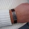 Leather & Silver Bracelet for Men and Women Armenian Cross