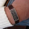 Leather & Silver Bracelet for Men and Women