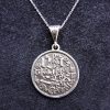 Armenian Alphabet Round Pendant 925 Sterling Silver, Armenian Letters