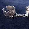Silver Double Ring 925 Sterling Silver, Adjustable multi-finger