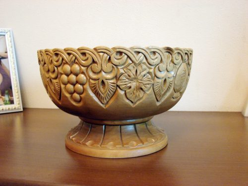 Large Hand Carved Natural Wooden Bowl,Vase