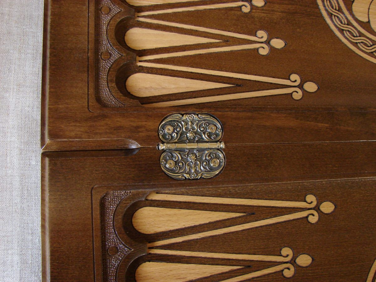 Backgammon Board Armenia Coat of Arms, Natural Wood, Nardi Nardy