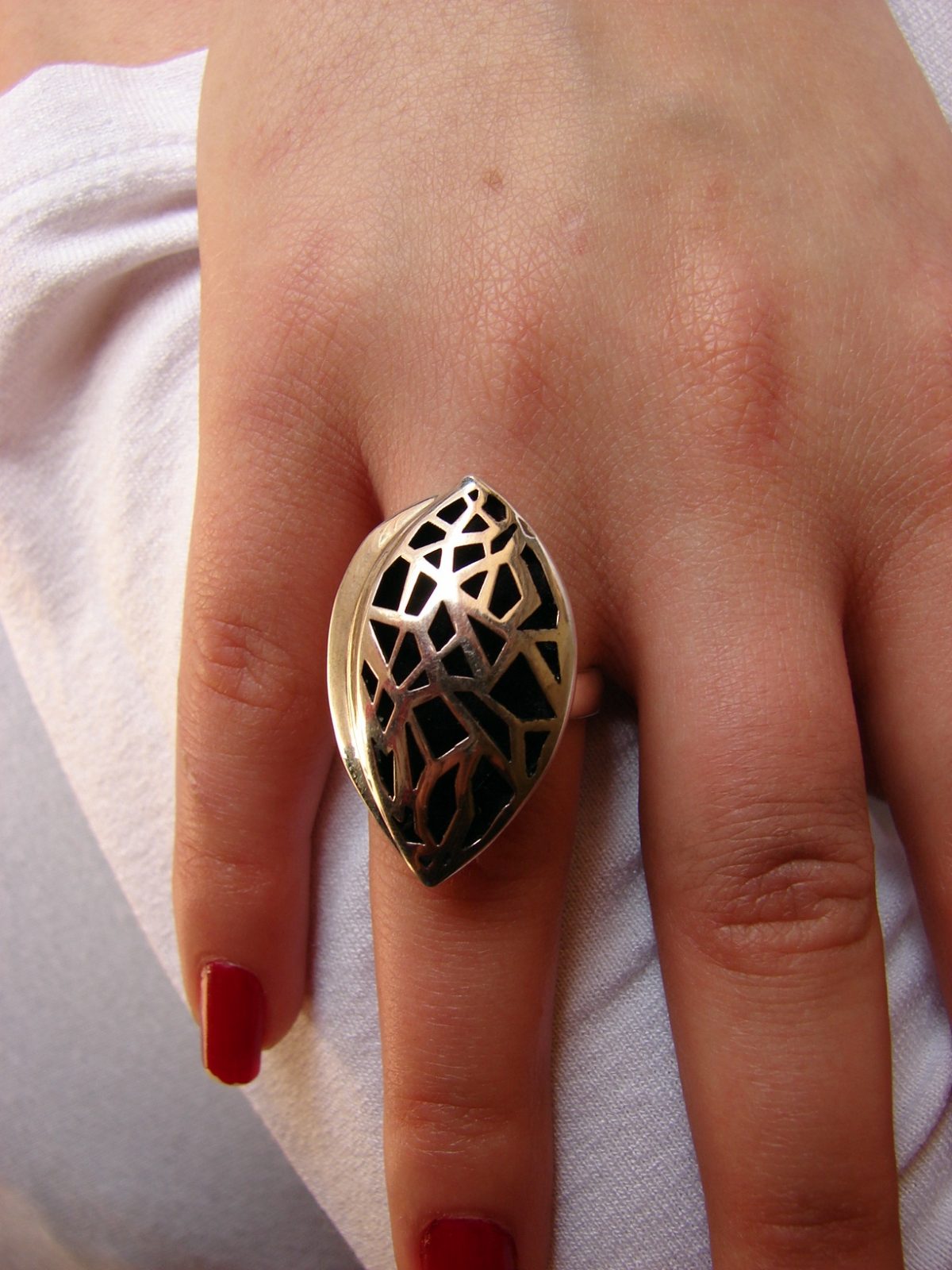 Set of Silver earrings and Ring