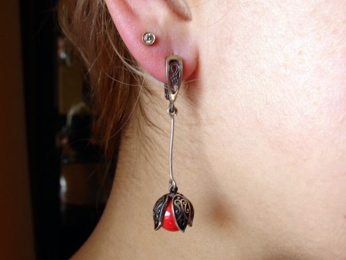 Set of Silver earrings and Ring