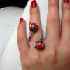 Set of Silver earrings and Ring