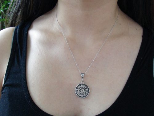 Silver Necklace Wheel of Eternity