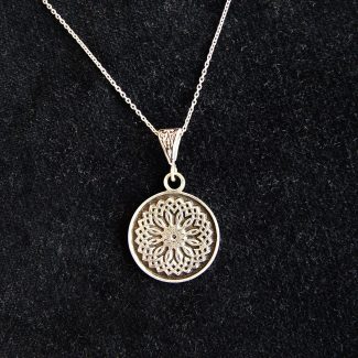Silver Necklace Wheel of Eternity