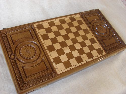 Wood Backgammon Board, Armenian Handmade Nardi Nardy